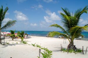 Beach at Puerto Morelos near the main square