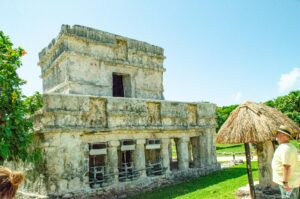 Tourists admiring a Building at the Archaeological Zone